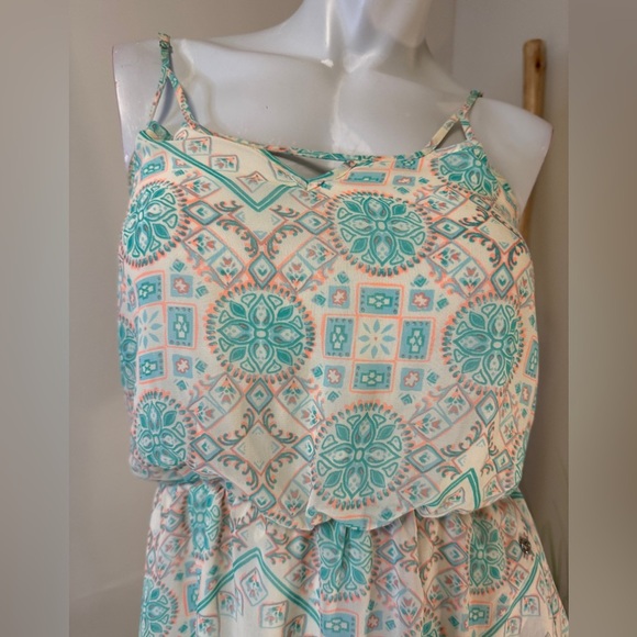 Guess summer sundress drape light green spaghetti strap XS Bohemian - Picture 5 of 7